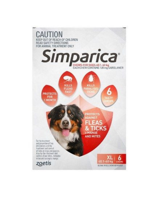Simparica for Dogs 40.1-60kg Red
