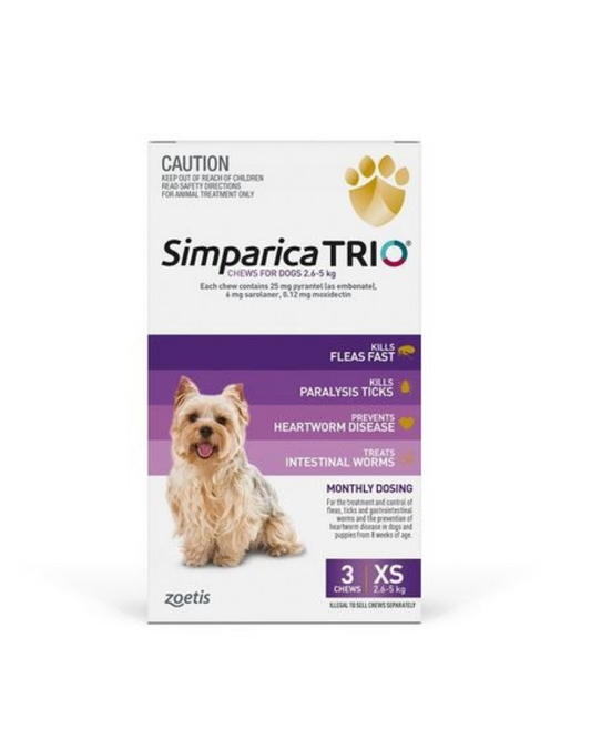 Simparica Trio for Dogs 2.6-5kg Purple
