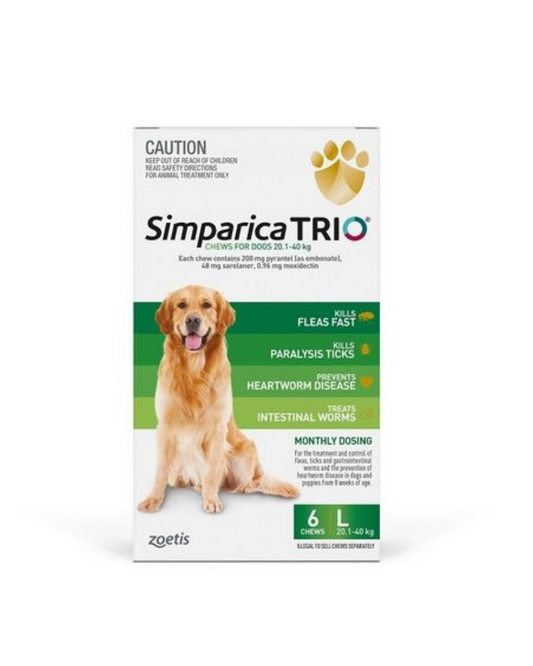 Simparica Trio for Dogs 20.1-40kg Green