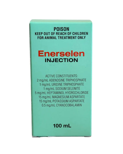 Enerselen Injection packaging with green background and black text.
